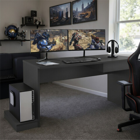 Escritorio Gamer con Cajón y Soporte para CPU | Mesa Gaming Moderna - Grafito Escritorio Gamer con Cajón y Soporte para CPU | Mesa Gaming Moderna - Grafito