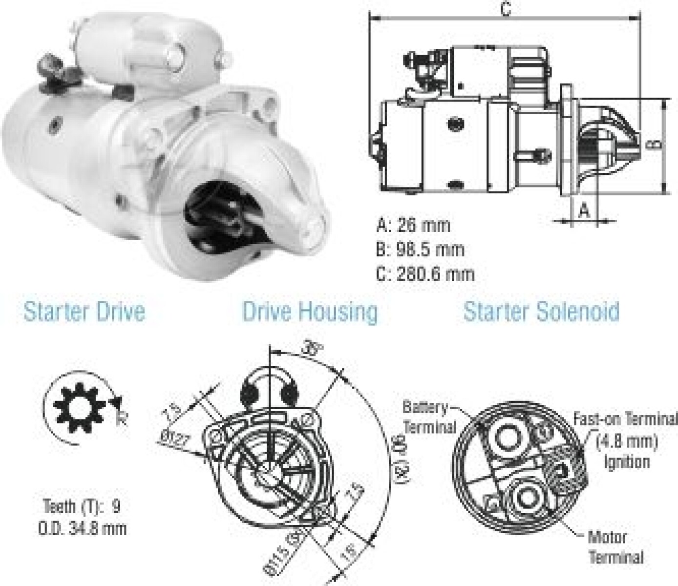 ARRANQUE - F1000 14000 F4000 D20 PREST.12V 9D M93R STR.9750 ZM 