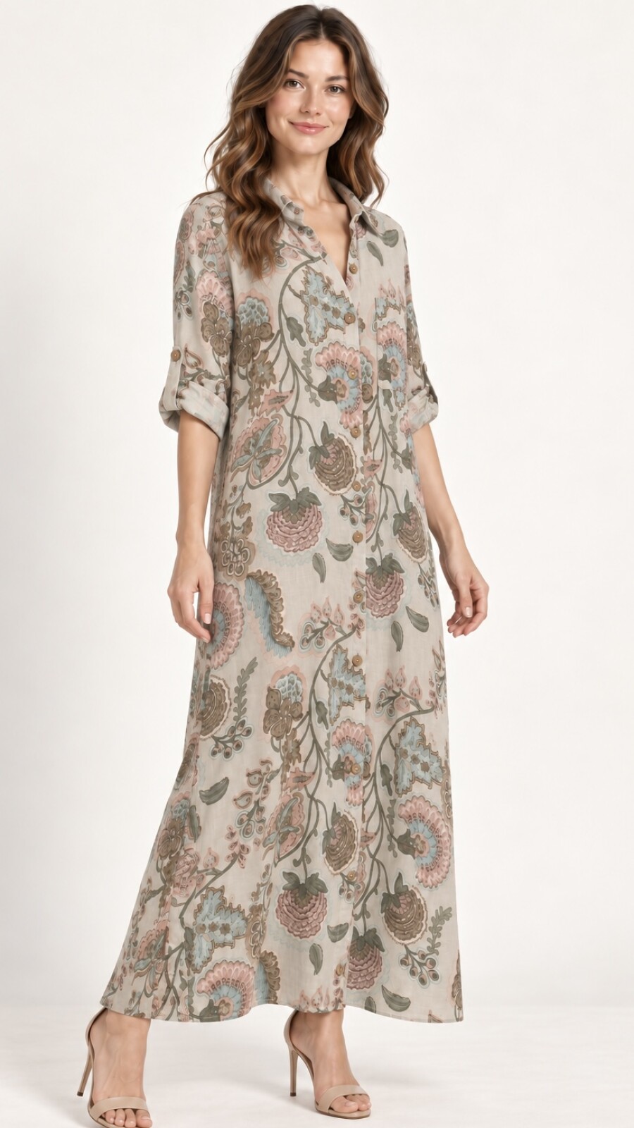 VESTIDO CAMISERO ALLI Beige