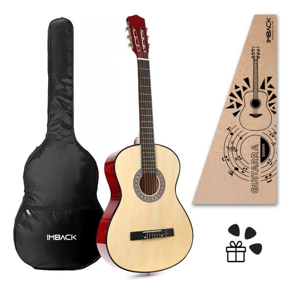 Guitarra Criolla Clasica Tamaño 4/4 39 Para diestros Con Estuche Funda Y Puas Imback Color Natural Guitarra Criolla Clasica Tamaño 4/4 39 Para diestros Con Estuche Funda Y Puas Imback Color Natural
