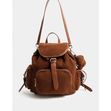 Mochila Solapa Corderoy Chocolate Marron Chocolate