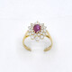 Anillo En Oro 18K, Rubi Y Brillantes Anillo En Oro 18K, Rubi Y Brillantes