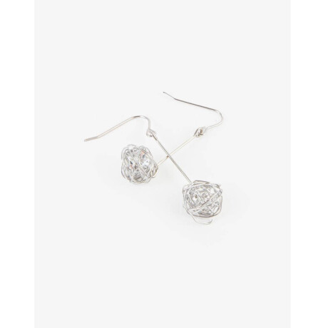 Aros Colgantes Bolita Plateado