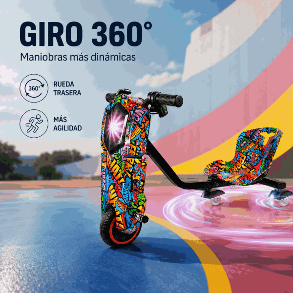 Triciclo Eléctrico Infantil 350W con Bluetooth y Luces RGB Diseño 2
