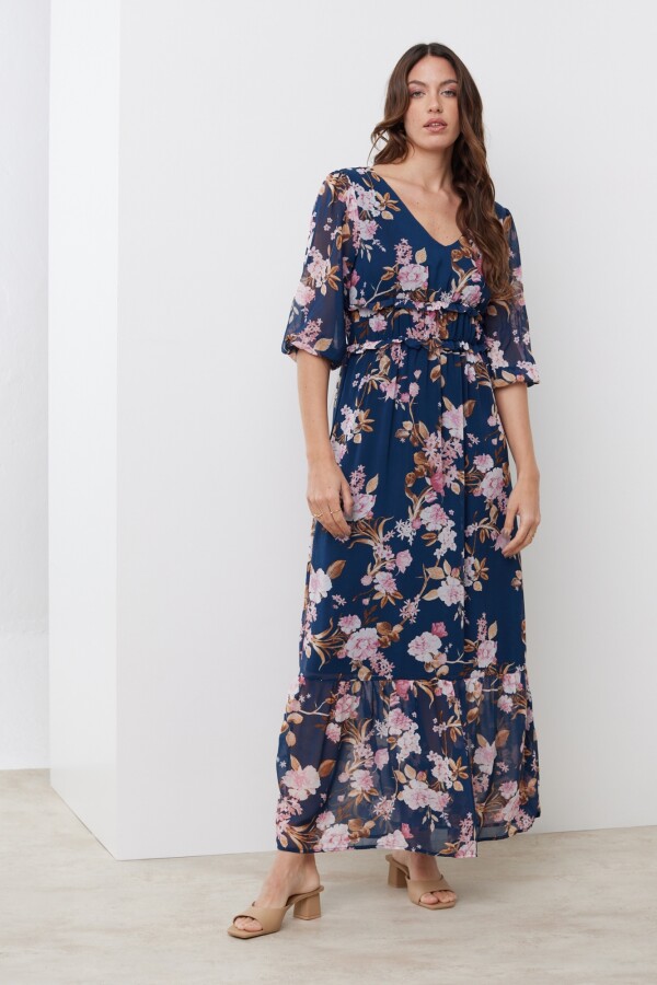 Vestido Maxi Printed AZUL/MULTI