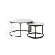 Set 2 mesas auxiliares ratonas tipo nido Doncaster Negro/blanco
