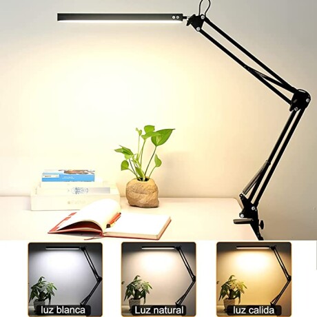 Lámpara Articulada Con Base 3 niveles de luz led NEGRO