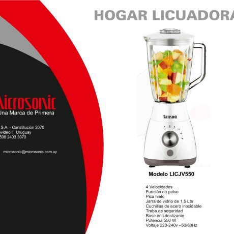 Licuadora con jarra de vidrio Licuadora con jarra de vidrio