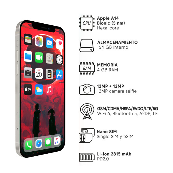 Iphone 12 64 Gb 5g BLANCO