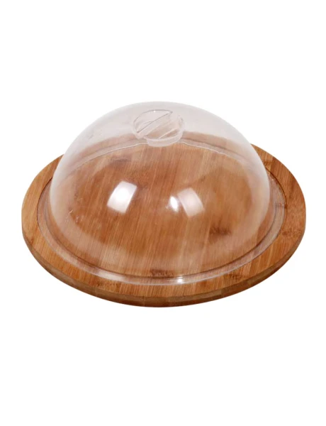 QUESERA MADERA BAMBOO C/ACRILICO D25x10CM NATURAL QUESERA MADERA BAMBOO C/ACRILICO D25x10CM NATURAL