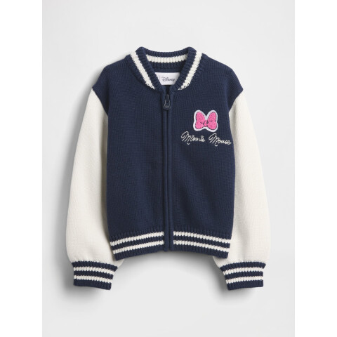 DIS MINNIE SWEATER ZIP BOMBER JACKET NAVY UNIFORM
