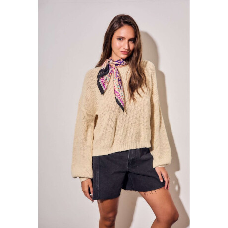 Sweater Bouclé Texturado Beige