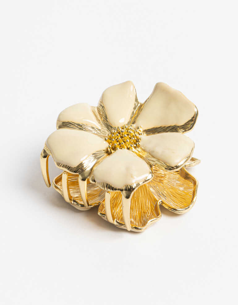 Broche Flores Broche Flor De Metal Con Esmalte - Combinacion Bicolor