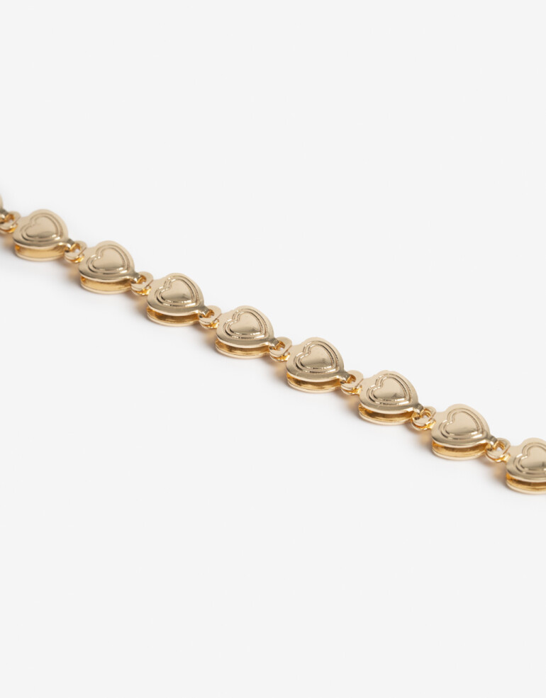 Pulseras Flexibles Metal Pulsera Flexible Metal Corazones - Dorado