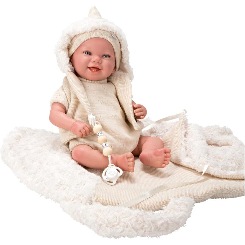 Arias - Muñeca Reborn Diego de 45 cm, bebé con Ropa Beige Arias - Muñeca Reborn Diego de 45 cm, bebé con Ropa Beige