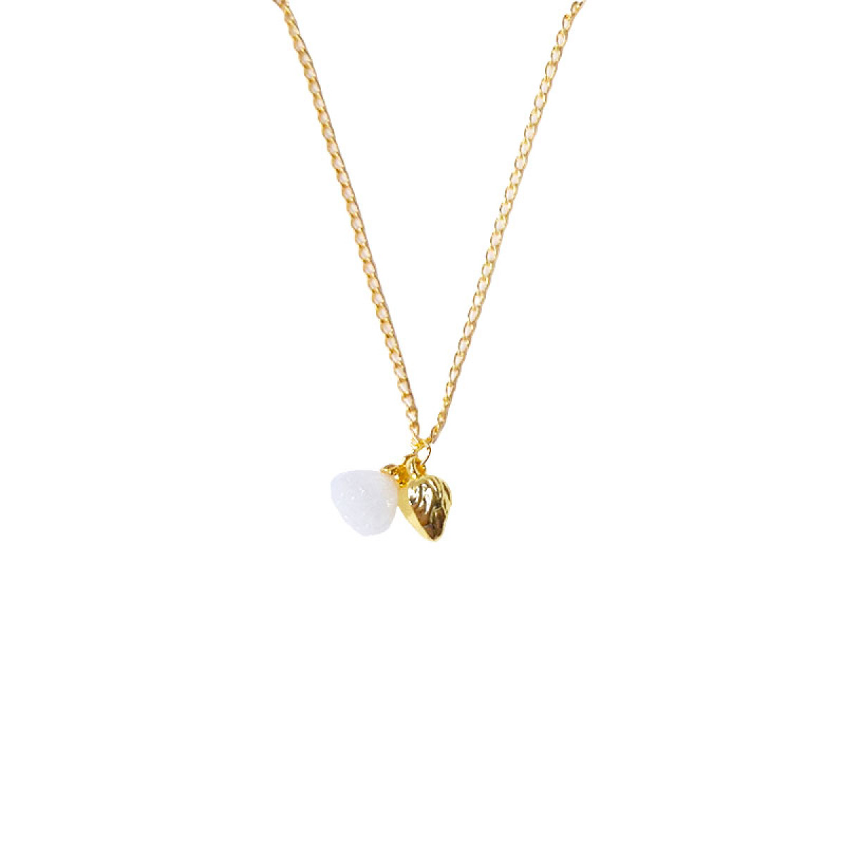 Collar dorado colgante flor - Collar Dorado Colgante Flor 