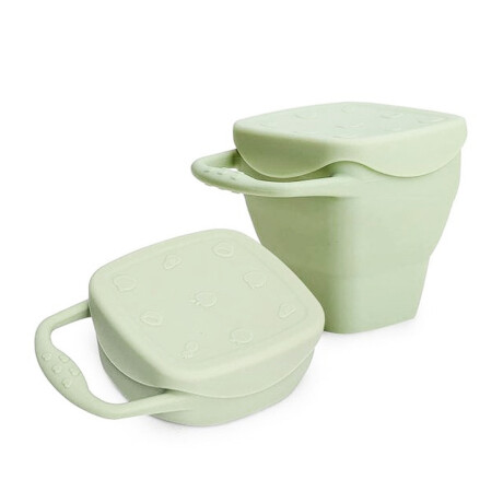 Porta snack de silicona con tapa Verde