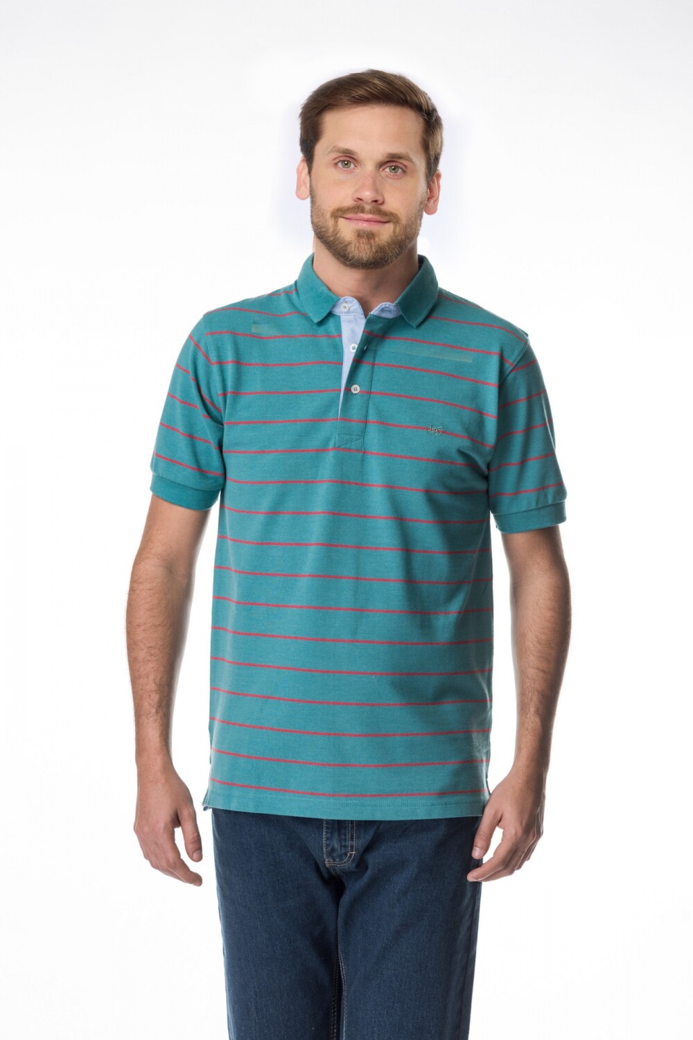 Polo pique rayada Verde