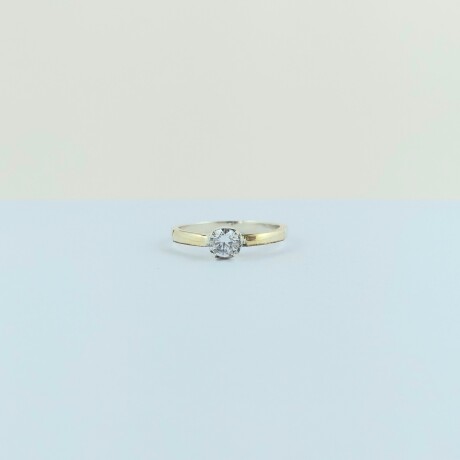 Anillo de plata 925 y double en oro 18 ktes con circonia, SOLITARIO. Anillo de plata 925 y double en oro 18 ktes con circonia, SOLITARIO.