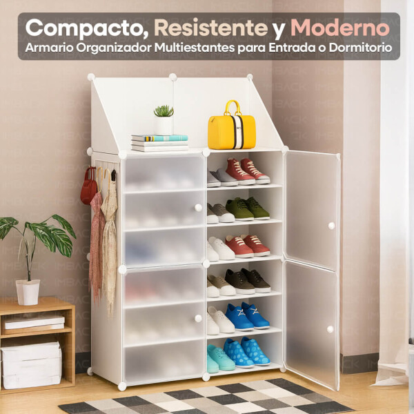 Estante Organizador Multiuso IMBACK IBK-PLC004 | Zapatera, Ropa y Accesorios con Puertas Esmeriladas Blanco Estante Organizador Multiuso IMBACK IBK-PLC004 | Zapatera, Ropa y Accesorios con Puertas Esmeriladas Blanco