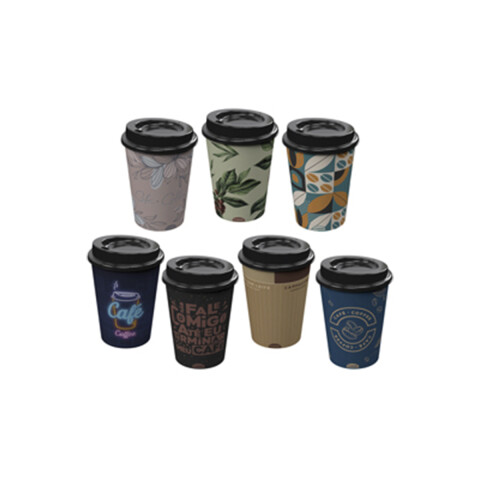 Vaso Plástico Para Café 270 ml Diseños Surtidos U