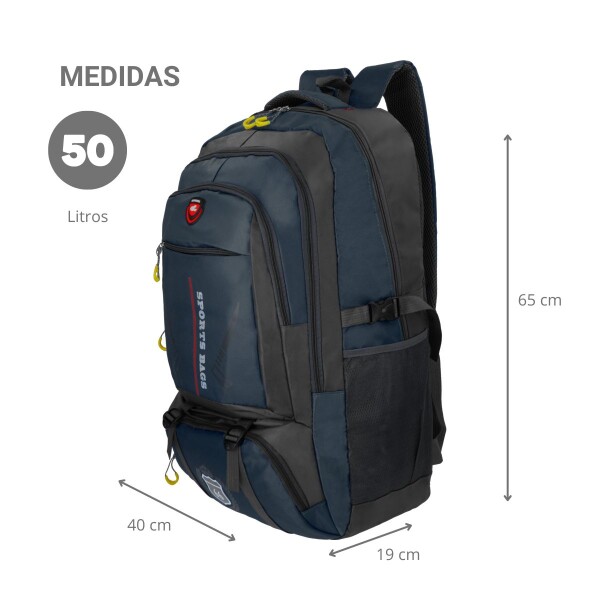 Mochila Urbana Deportiva Clemur 50 Lts Senderismo Camping Escolar Color Azul Y Negro Diseño De La Tela Lisa Clemur Mochila Urbana Deportiva Clemur 50 Lts Senderismo Camping Escolar Color Azul Y Negro Diseño De La Tela Lisa Clemur