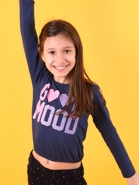 REMERA GOOD MOOD AZUL OSCURO