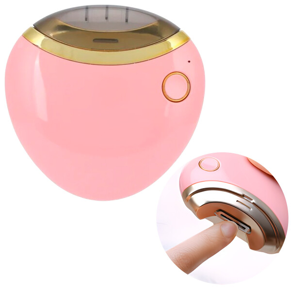 Corta Uñas Eléctrico Portátil USB C/ Función Lima Recargable Color Rosa