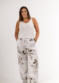 Pantalón 100% lino estampado Pantalón 100% lino estampado