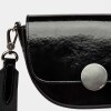 Bandolera The Circle En Cuero Charol Arrugado Negro