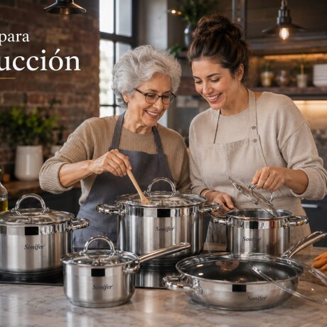 Batería De Cocina Sonifer Acero Inox 12 Piezas Inducción Batería De Cocina Sonifer Acero Inox 12 Piezas Inducción