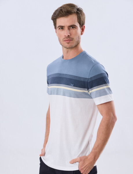 REMERA RAYADA DE ALGODÓN Blanco