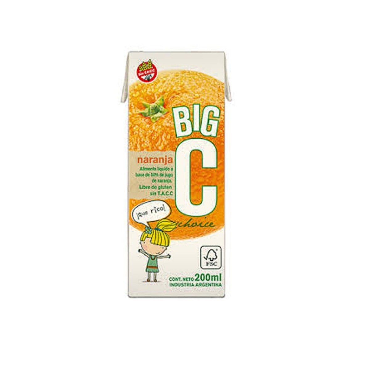 Jugo Big C Sabor Naranja 200CC 