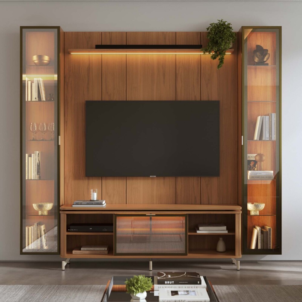 CRISTALERA/MODULAR MDF MARRON GLASS ALMENDRA