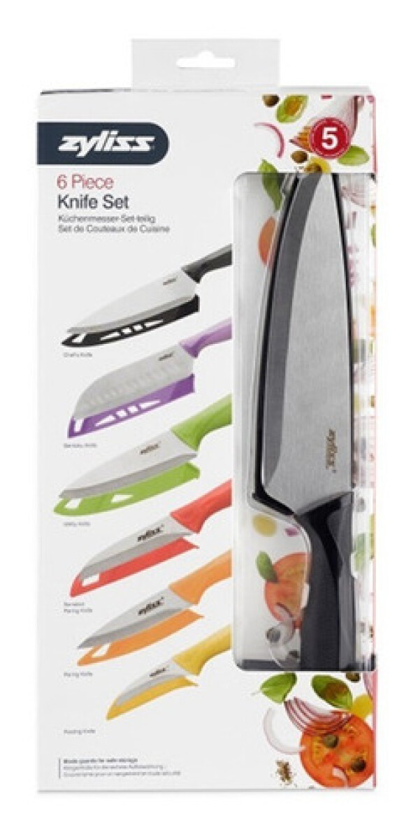 Cuchillas de Acero Inox con Protector Set 6 Unidades 