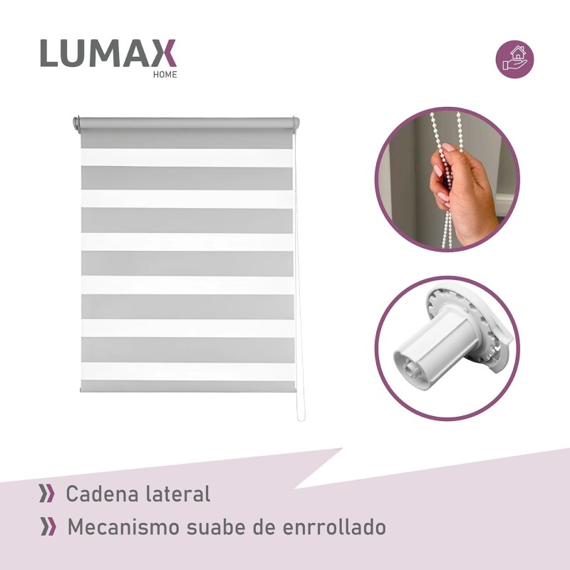 Cortina Roller Zebra Simple Lumax 1.6 X 2.1m Gran Calidad Gris