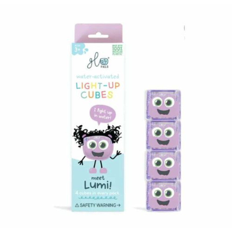 Seet 4 cubos Glo Pals Iluminados Activados por agua Violeta