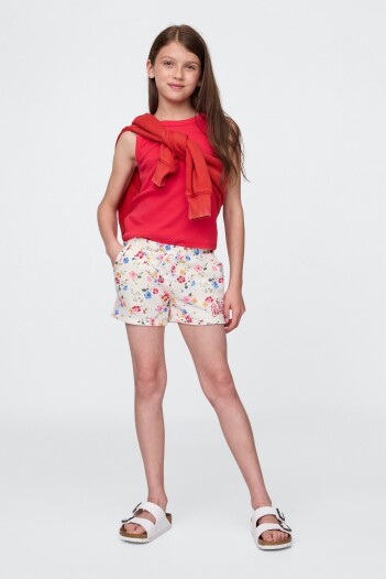 Short Logo Gap Niña White Floral Print