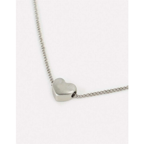 Cadena Con Corazón Plateado Rodio