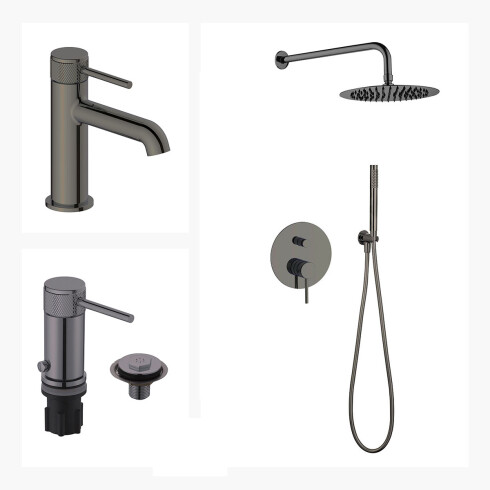 Juego De Griferia Incluye Lavatorio Bajo,Bidet Y Ducha Embutida 000