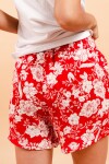 SHORT CON FLORES ROJO