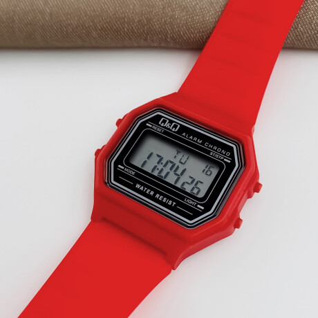 Reloj Q&Q Classic Digital Unisex Resistente Al Agua Rojo