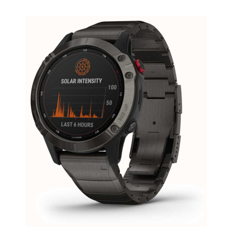 Smartwatch Garmin Fenix 6 Pro Solar 1.3' 47mm GPS Revestimiento DLC Negro / titanio