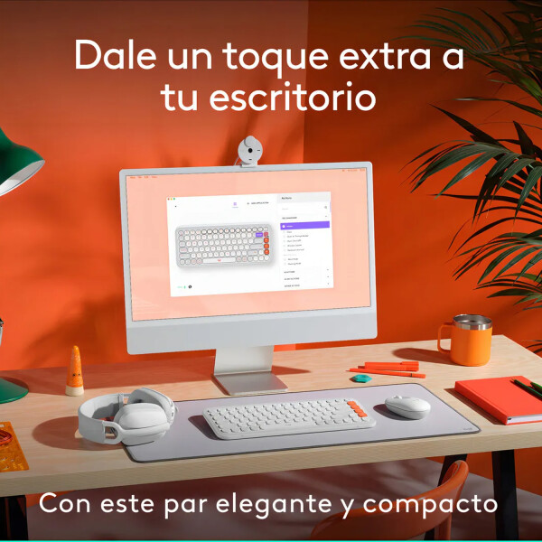 Combo Ligitech Teclado Mouse Pop Icon Blutooth BLANCO