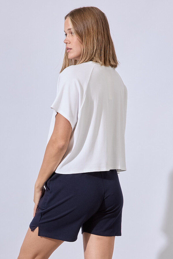 Remera Crop Rib BLANCO