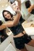 Rosette Leather Short Negro