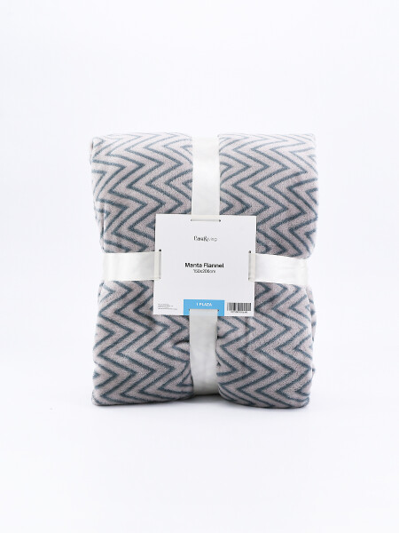 MANTA FLANNEL ZIGZAG 1 PLAZA AZUL