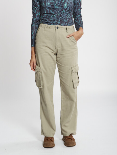 Pantalon cargo beige