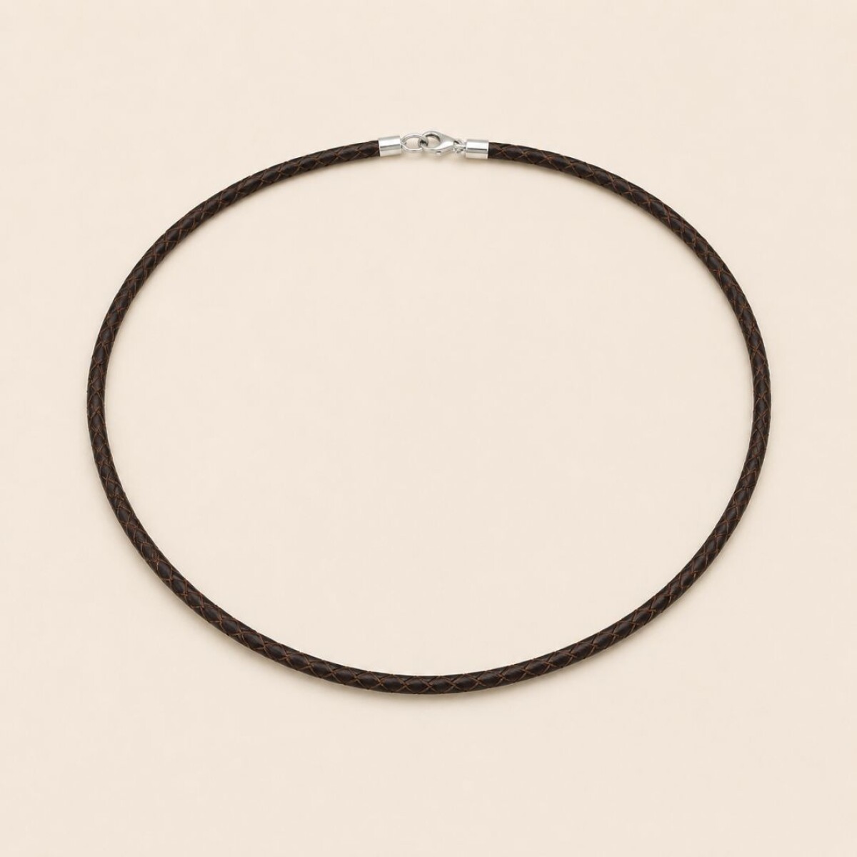 Collar Trenza Chocolate - Cuero 