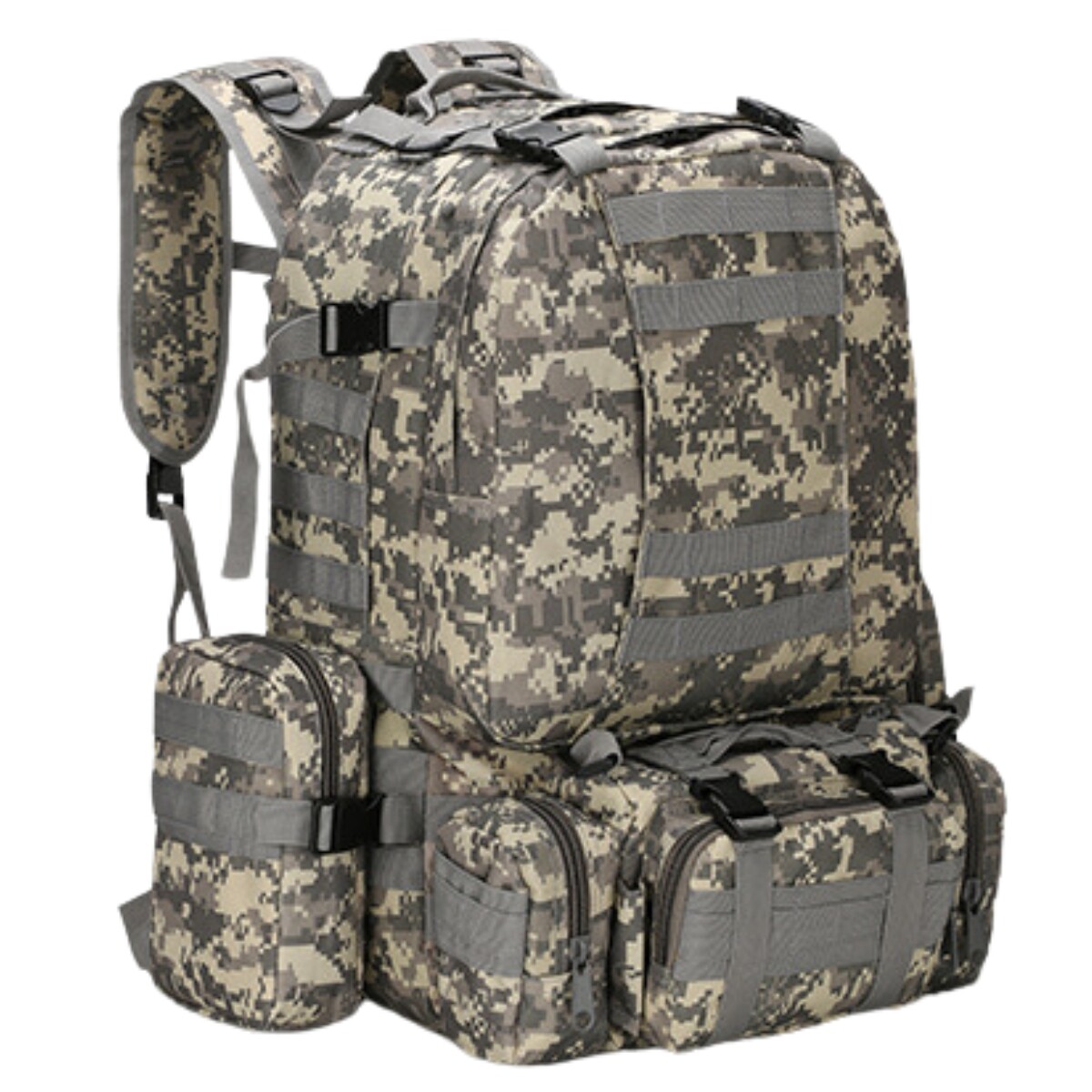 Mochila táctica 60 litros - Sistema MOLLE - Pixelado 